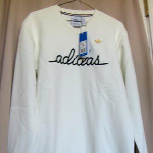 Adidas Men's Fleece Lined Sweater Pullover, Small,Beige